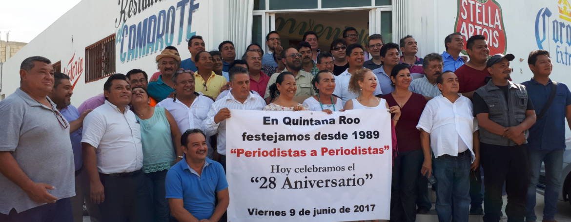 Con el gremio de periodistas en Chetumal