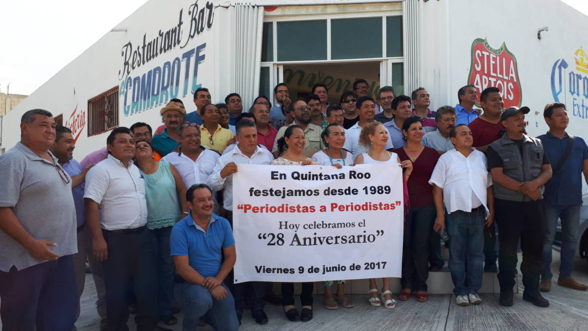 Con el gremio de periodistas en Chetumal