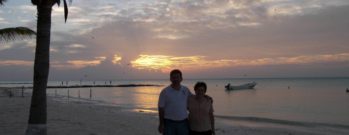 En Holbox poniéndose el sol