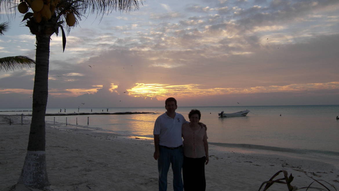 En Holbox poniéndose el sol