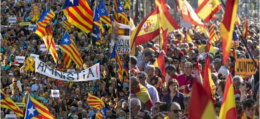 Catalanes no independentistas salen a la calle